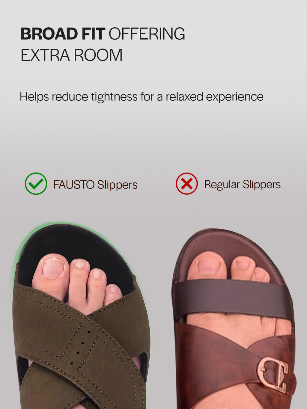 Men Olive Suede Leather Open Toe Double Strap Walking Sandals with Heel Cup Arch Support | Indoor Slippers with Anti Skid Sole | Perfect for Travel, Summer Casuals Comfort