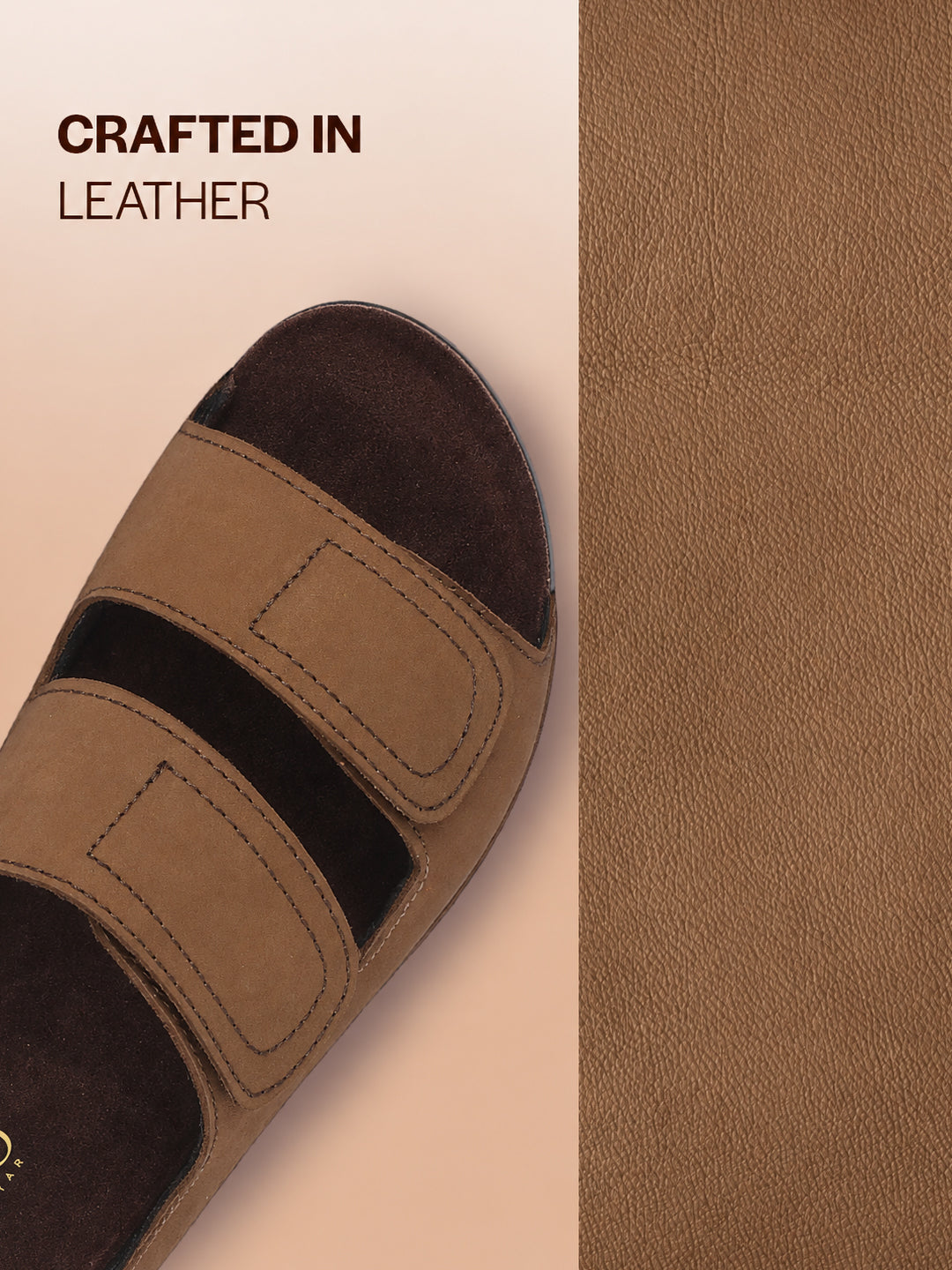 Men Cheeku Suede Leather Broad Feet Adjustable Strap Arch Support Sandals with Heel Cup | All Day Long Comfort Outdoor Slippers| Perfect for Travel, Summer Casuals Comfort