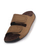 Men Cheeku Suede Leather Broad Feet Adjustable Strap Arch Support Sandals with Heel Cup | All Day Long Comfort Outdoor Slippers| Perfect for Travel, Summer Casuals Comfort