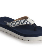 Women Navy Ultra Soft Lightweight Flip Flops|Ortho Summer Waterproof Slippers with Anti-Slip Sole|Perfect for Beach, Vacation, Casual Outing, House