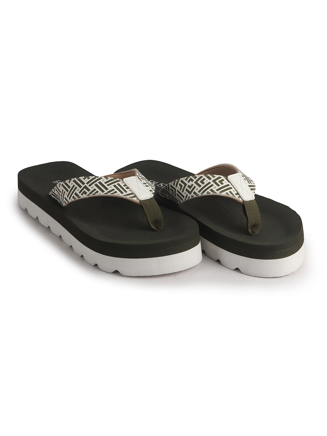 Women Olive Ultra Soft Lightweight Flip Flops|Ortho Summer Waterproof Slippers with Anti-Slip Sole|Perfect for Beach, Vacation, Casual Outing, House