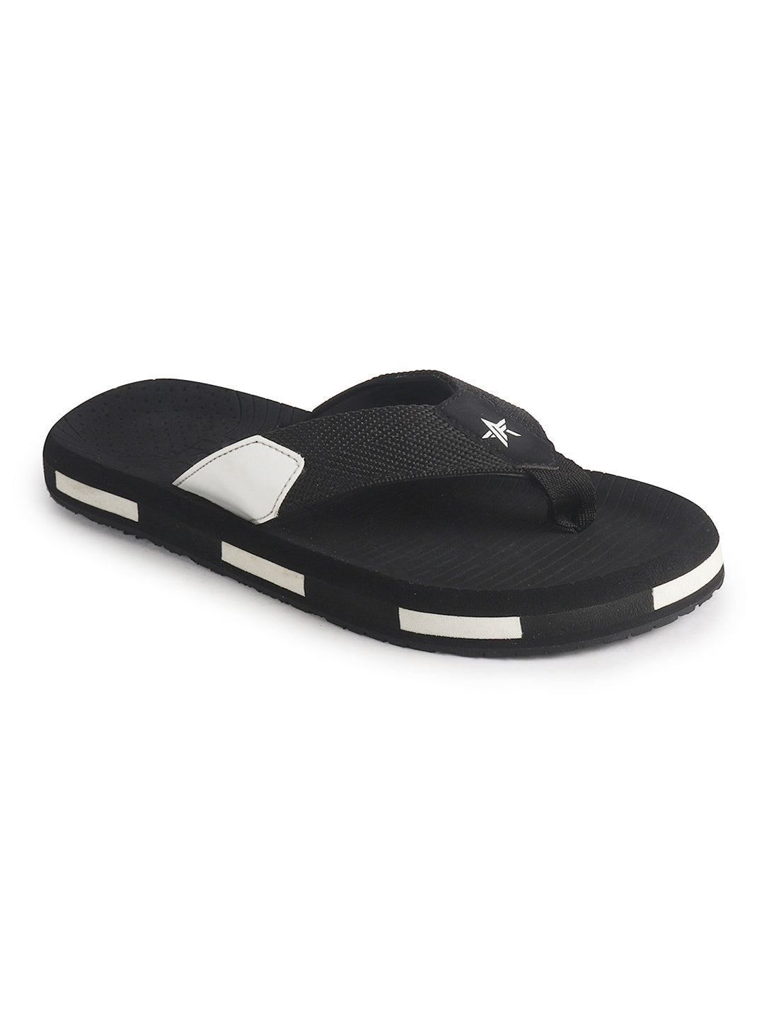 Men Black Ultra-Lightweight EVA Cushioned Slippers with Anti Skid Sole|All-Day Ortho Comfort, Water Resistant|Flip Flops for Travel, Beach, Rainy Days, Home Indoor Use