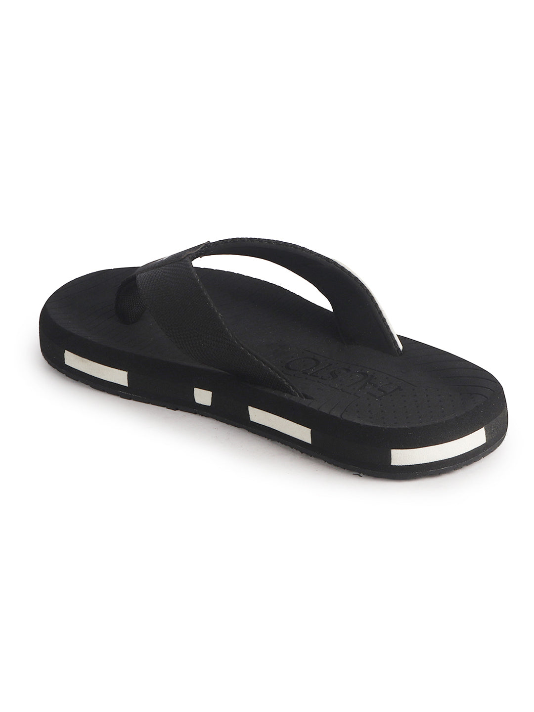 Men Black Ultra-Lightweight EVA Cushioned Slippers with Anti Skid Sole|All-Day Ortho Comfort, Water Resistant|Flip Flops for Travel, Beach, Rainy Days, Home Indoor Use