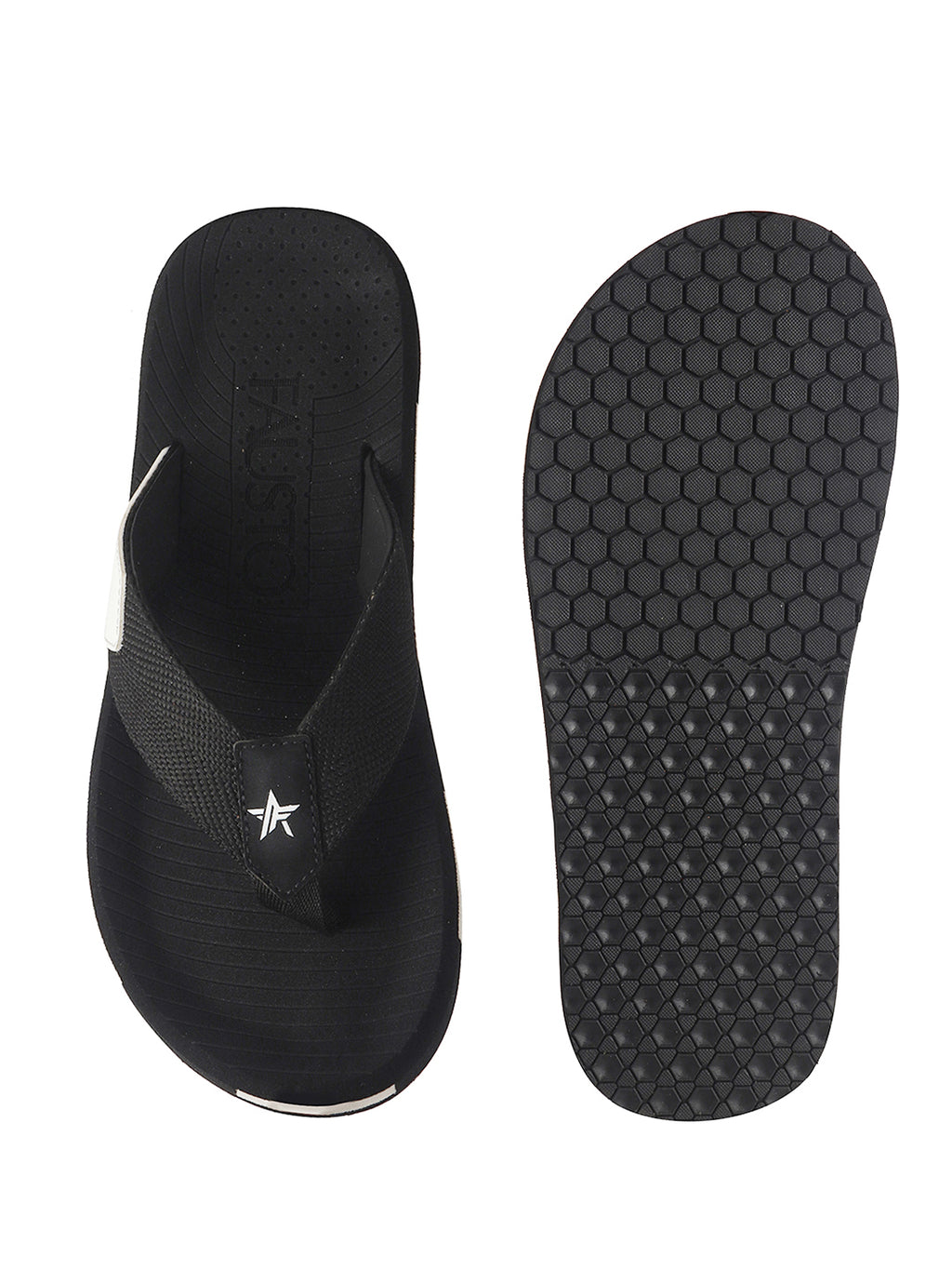 Men Black Ultra-Lightweight EVA Cushioned Slippers with Anti Skid Sole|All-Day Ortho Comfort, Water Resistant|Flip Flops for Travel, Beach, Rainy Days, Home Indoor Use