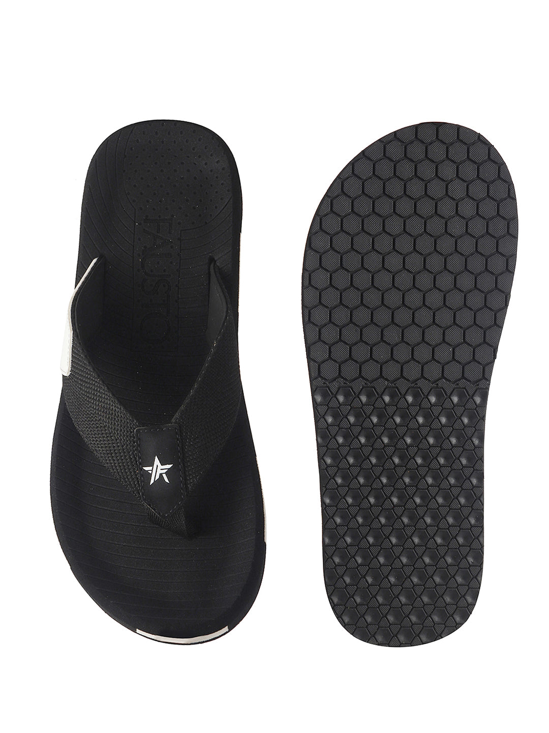 Men Black Ultra-Lightweight EVA Cushioned Slippers with Anti Skid Sole|All-Day Ortho Comfort, Water Resistant|Flip Flops for Travel, Beach, Rainy Days, Home Indoor Use
