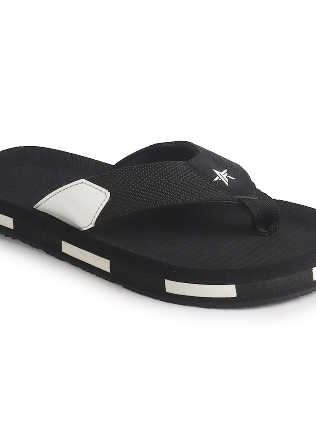 Men Black Ultra-Lightweight EVA Cushioned Slippers with Anti Skid Sole|All-Day Ortho Comfort, Water Resistant|Flip Flops for Travel, Beach, Rainy Days, Home Indoor Use