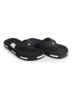 Men Black Ultra-Lightweight EVA Cushioned Slippers with Anti Skid Sole|All-Day Ortho Comfort, Water Resistant|Flip Flops for Travel, Beach, Rainy Days, Home Indoor Use