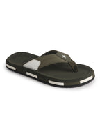 Men Olive Ultra-Lightweight EVA Cushioned Slippers with Anti Skid Sole|All-Day Ortho Comfort, Water Resistant|Flip Flops for Travel, Beach, Daily Wear, Home Indoor Use