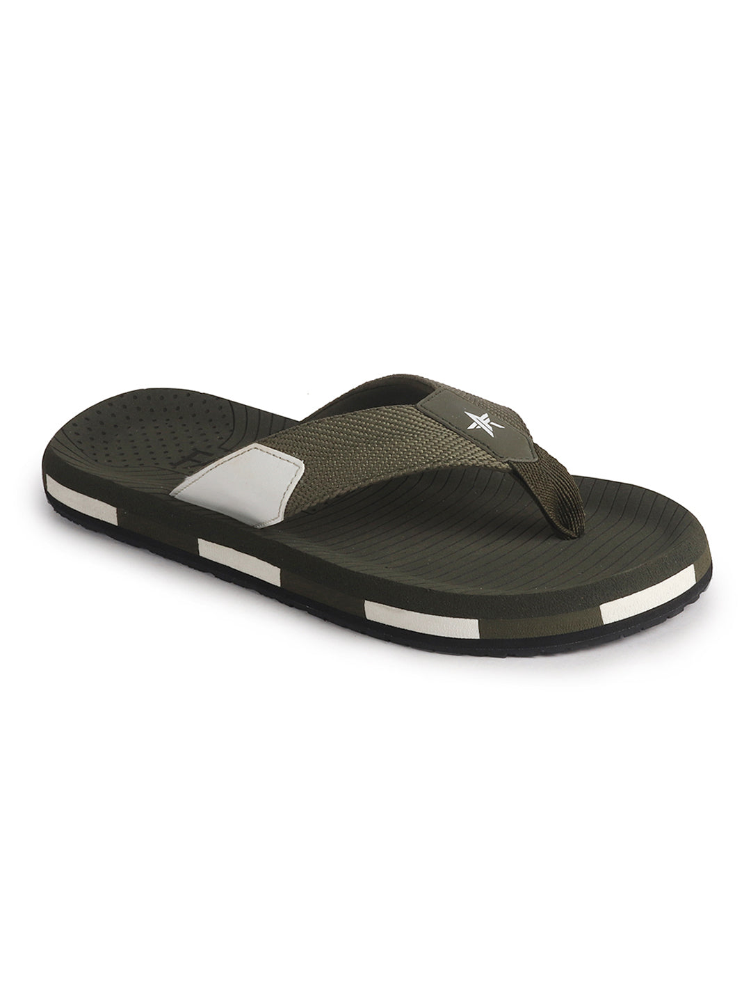 Men Olive Ultra-Lightweight EVA Cushioned Slippers with Anti Skid Sole|All-Day Ortho Comfort, Water Resistant|Flip Flops for Travel, Beach, Daily Wear, Home Indoor Use