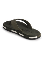 Men Olive Ultra-Lightweight EVA Cushioned Slippers with Anti Skid Sole|All-Day Ortho Comfort, Water Resistant|Flip Flops for Travel, Beach, Daily Wear, Home Indoor Use
