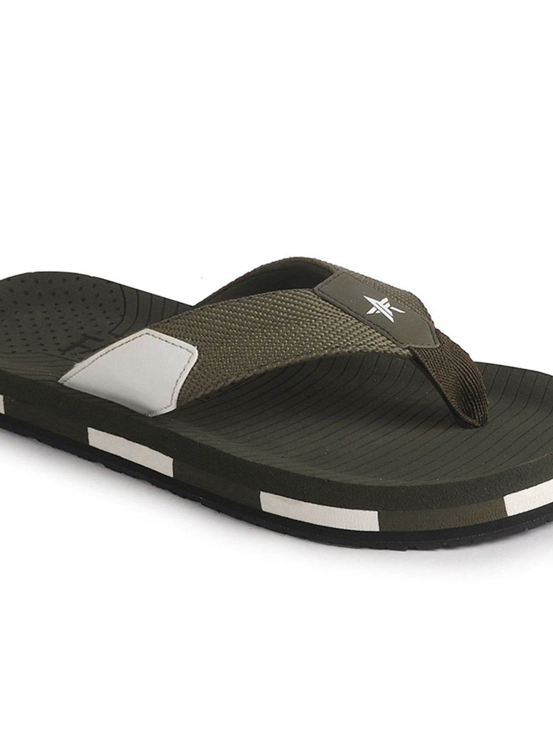 Men Olive Ultra-Lightweight EVA Cushioned Slippers with Anti Skid Sole|All-Day Ortho Comfort, Water Resistant|Flip Flops for Travel, Beach, Daily Wear, Home Indoor Use