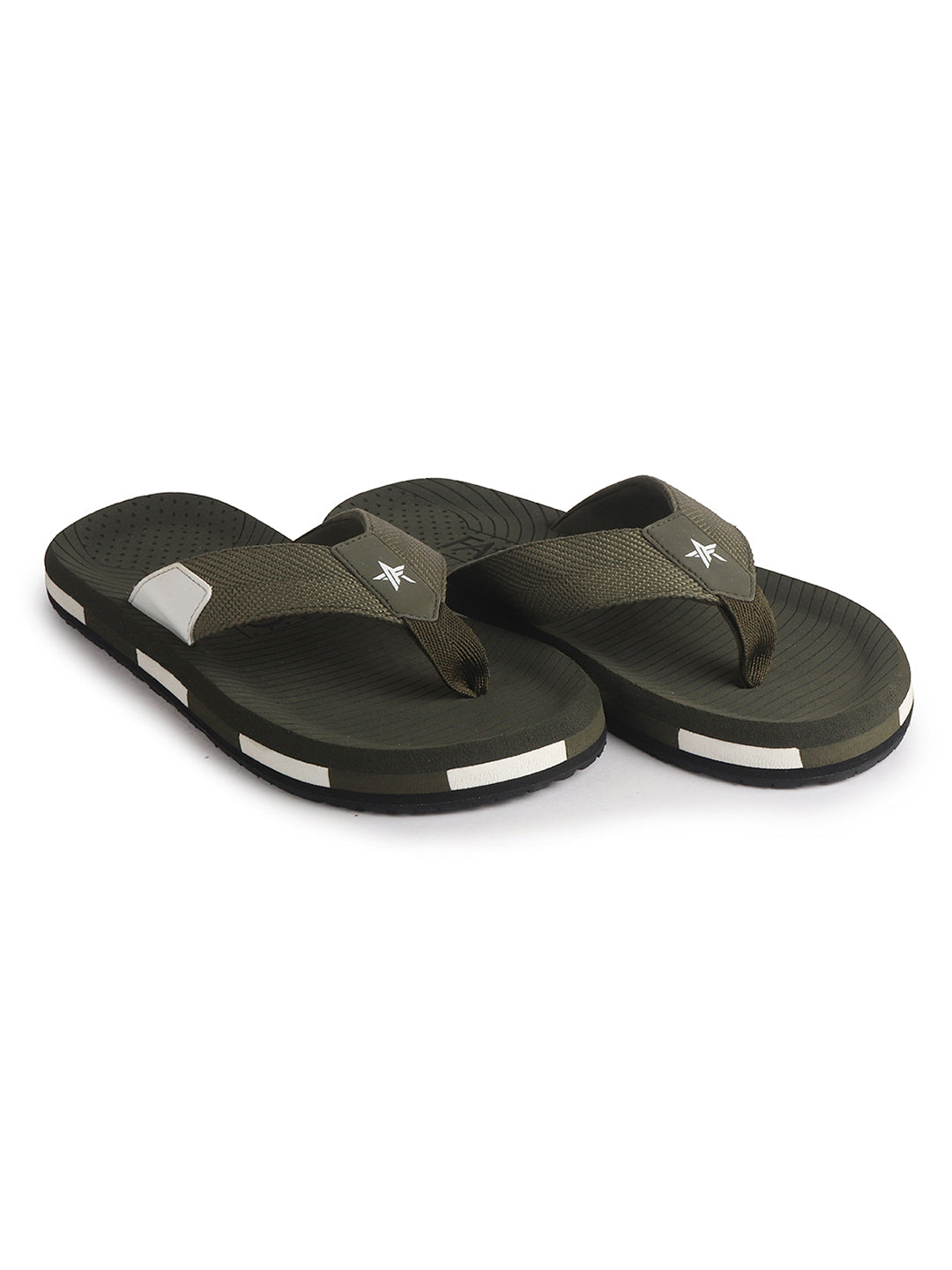 Men Olive Ultra-Lightweight EVA Cushioned Slippers with Anti Skid Sole|All-Day Ortho Comfort, Water Resistant|Flip Flops for Travel, Beach, Daily Wear, Home Indoor Use