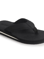 Men Black Summer Flip Flops with Comfort Arch Support|Lightweight EVA Cushioned Orthopedic Slippers|Anti-Skid Sole|Water Resistant, Travel Friendly, Daily Wear, Indoor Home Use