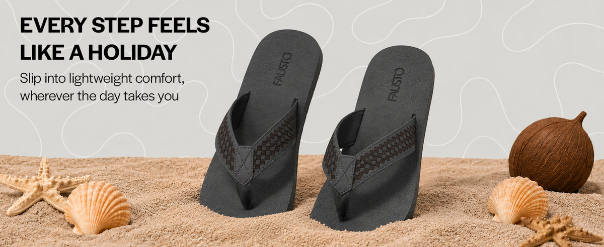 Men Grey Extra Soft Footbed Flip Flops for All Day Comfort|Ortho Lightweight EVA Sandals|Anti-Skid Sole Slippers for Casual, Summer, Travel, Rainy Season, Indoor Home Use