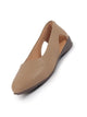 Women Beige Stylish Backless Casual Ballets|Low Heel Cut-Out Slip-On Ballerinas|Comfortable Walking Flats Sandals|Memory Cusion Insole