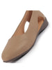 Women Beige Stylish Backless Casual Ballets | Low Heel Cut-Out Slip-On Ballerinas | Comfortable Walking Flats Sandals | Memory Cusion Insole