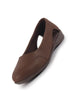 Women Brown Stylish Backless Casual Ballets | Low Heel Cut-Out Slip-On Ballerinas | Comfortable Walking Flats Sandals | Memory Cusion Insole