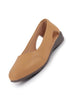 Women Tan Stylish Backless Casual Ballets | Low Heel Cut-Out Slip-On Ballerinas | Comfortable Walking Flats Sandals | Memory Cusion Insole