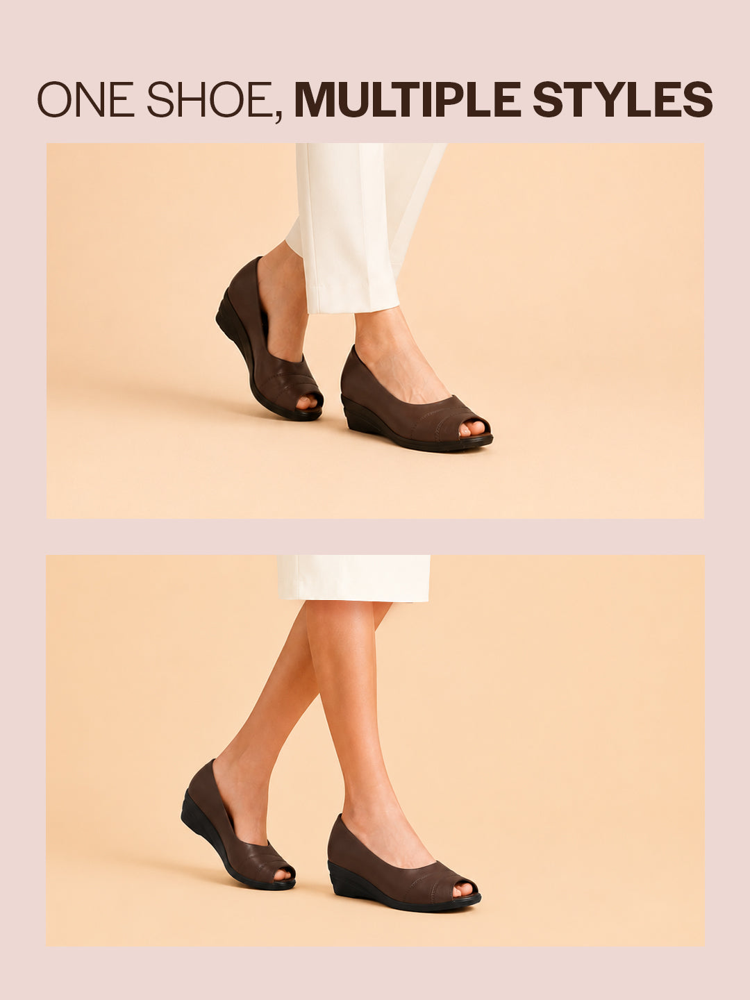 women brown elegant peep toe platform wedge heel ballet|formal dress ballerina shoes|office open toe sandal|anti skid sole