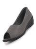 Women Grey Elegant Peep Toe Platform Wedge Heel Ballet | Formal Dress Ballerina Shoes | Office Open Toe Sandal | Anti Skid Sole