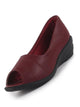 Women Maroon Elegant Peep Toe Platform Wedge Heel Ballet | Formal Dress Ballerina Shoes | Office Open Toe Sandal | Anti Skid Sole