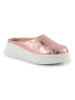 Women Pink Classic Back Open Casual Platform Shoes | Metallic Slip-On Mule Sneakers For Party | Lightweight Comfortable Sneakers