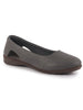 Women Dark Grey Stylish Backless Casual Ballets | Low Heel Cut-Out Slip-On Ballerinas | Comfortable Walking Flats Sandals | Memory Cusion Insole