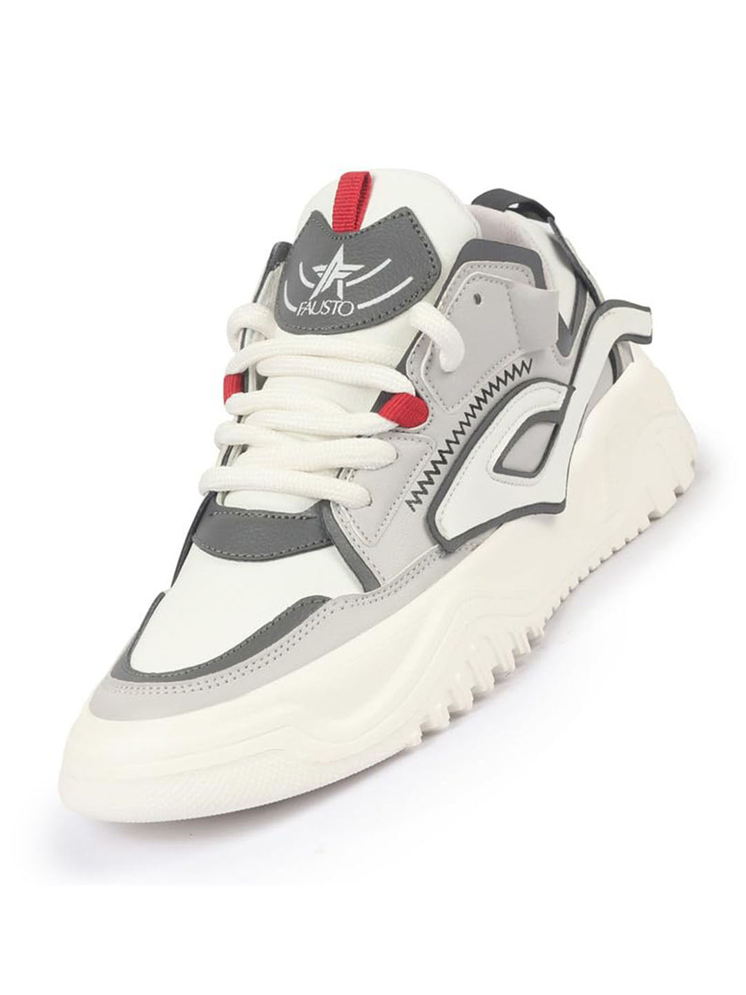 men grey colorblocked mid top chunky lace up sneaker shoes