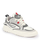 men grey colorblocked mid top chunky lace up sneaker shoes