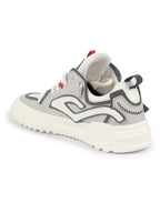 men grey colorblocked mid top chunky lace up sneaker shoes