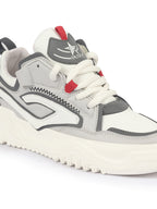 men grey colorblocked mid top chunky lace up sneaker shoes