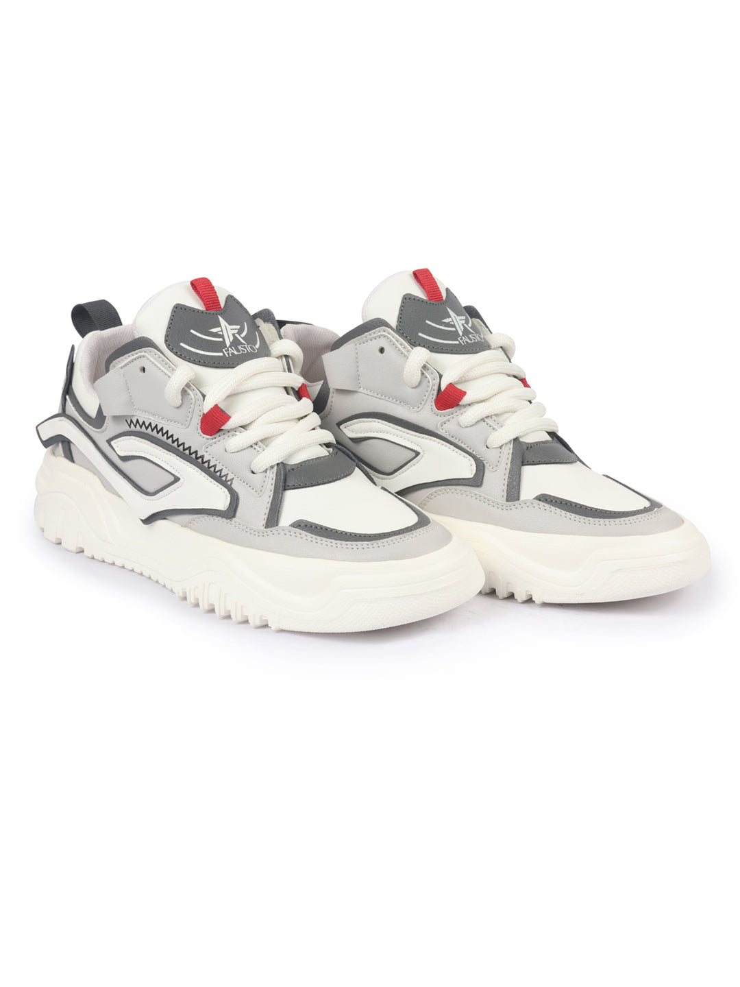 men grey colorblocked mid top chunky lace up sneaker shoes