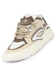 Men White Colorblocked Mid Top Chunky Lace Up Sneaker Shoes|Feather Lite Casual Shoes|Mid Ankle Sneaker Shoes