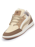 Men Beige Colorblocked Low Top Classic Lace-Up Sneaker Shoes|Low Ankle Casual Shoes|All Day Comfortable Sneakers