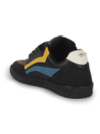 men black colorblocked low top classic lace-up sneaker shoes