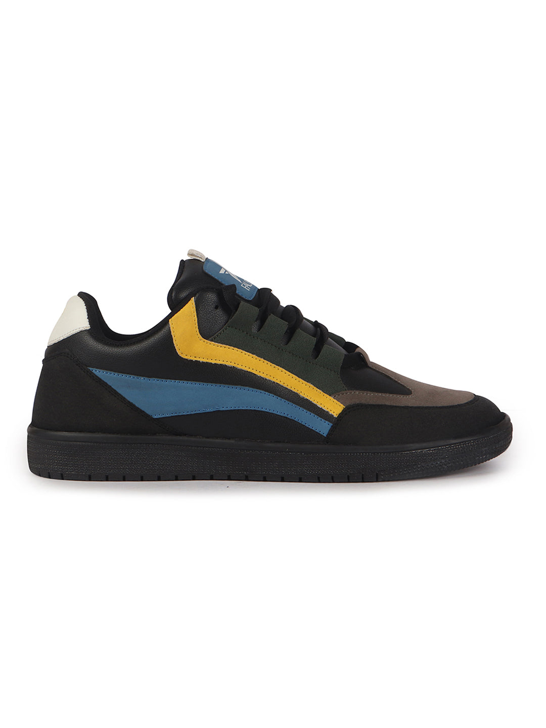 men black colorblocked low top classic lace-up sneaker shoes