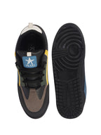 men black colorblocked low top classic lace-up sneaker shoes
