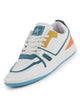 Men White Colorblocked Memory Cushion Insole Lace-Up Low Top Sneakers|Classic Comfortable Sneakers
