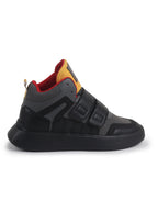men black colorblocked high top velcro adjustable classic sneakers