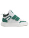 Shop Men Green Colorblocked High Top Velcro Adjustable Classic Sneakers|Memory Cushion Insole|Street Fashion Hi-Top Sneakers Online.