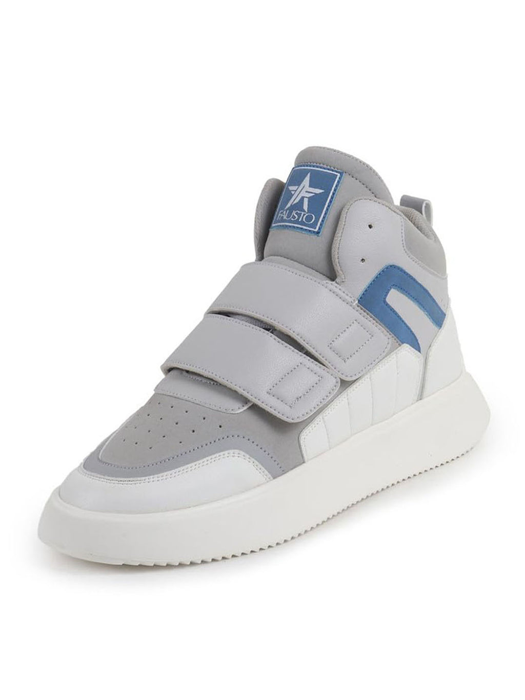 men grey colorblocked high top velcro adjustable classic sneakers