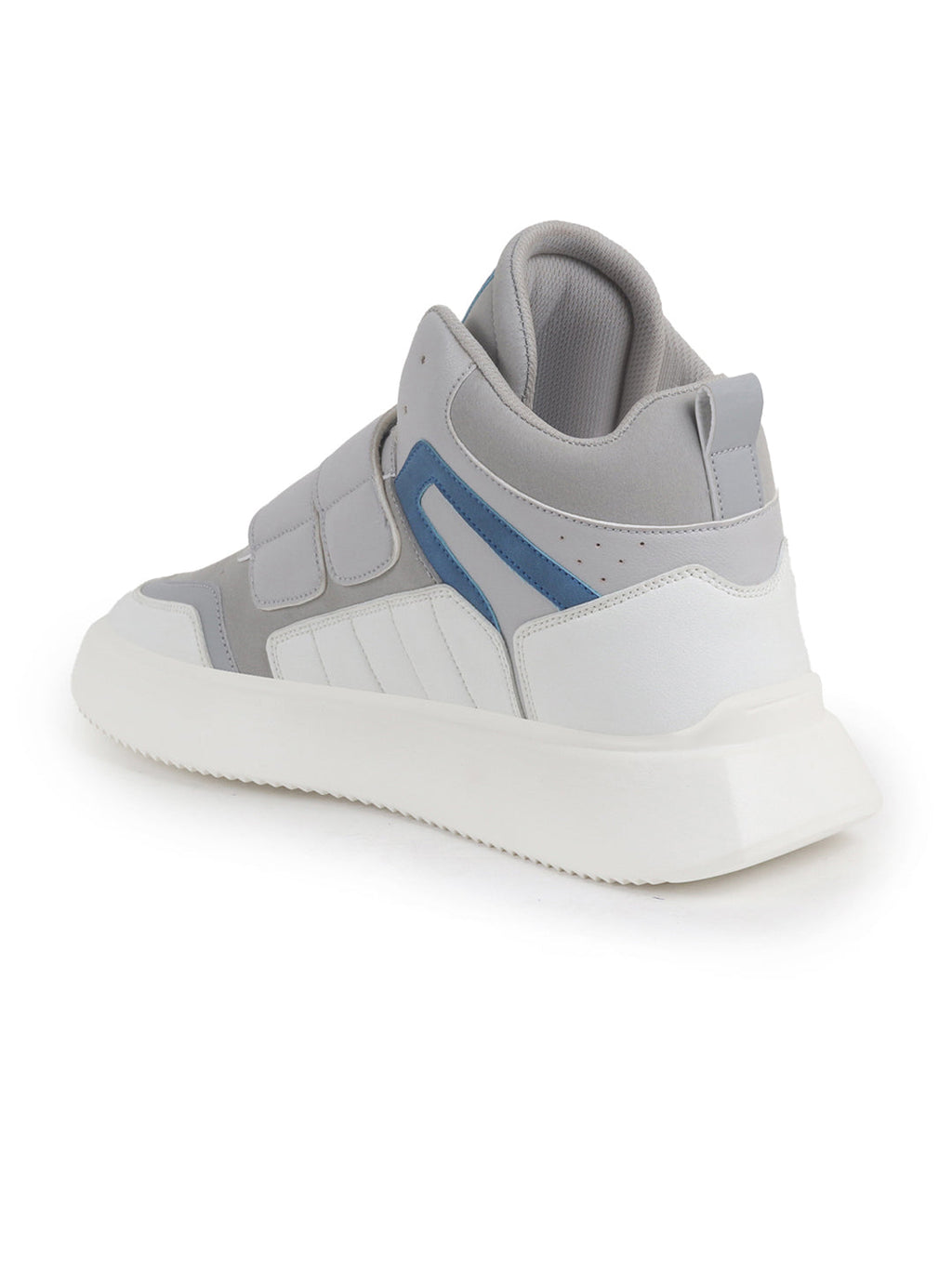 Shop Men Grey Colorblocked High Top Velcro Adjustable Classic Sneakers