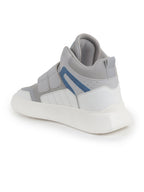 Shop Men Grey Colorblocked High Top Velcro Adjustable Classic Sneakers