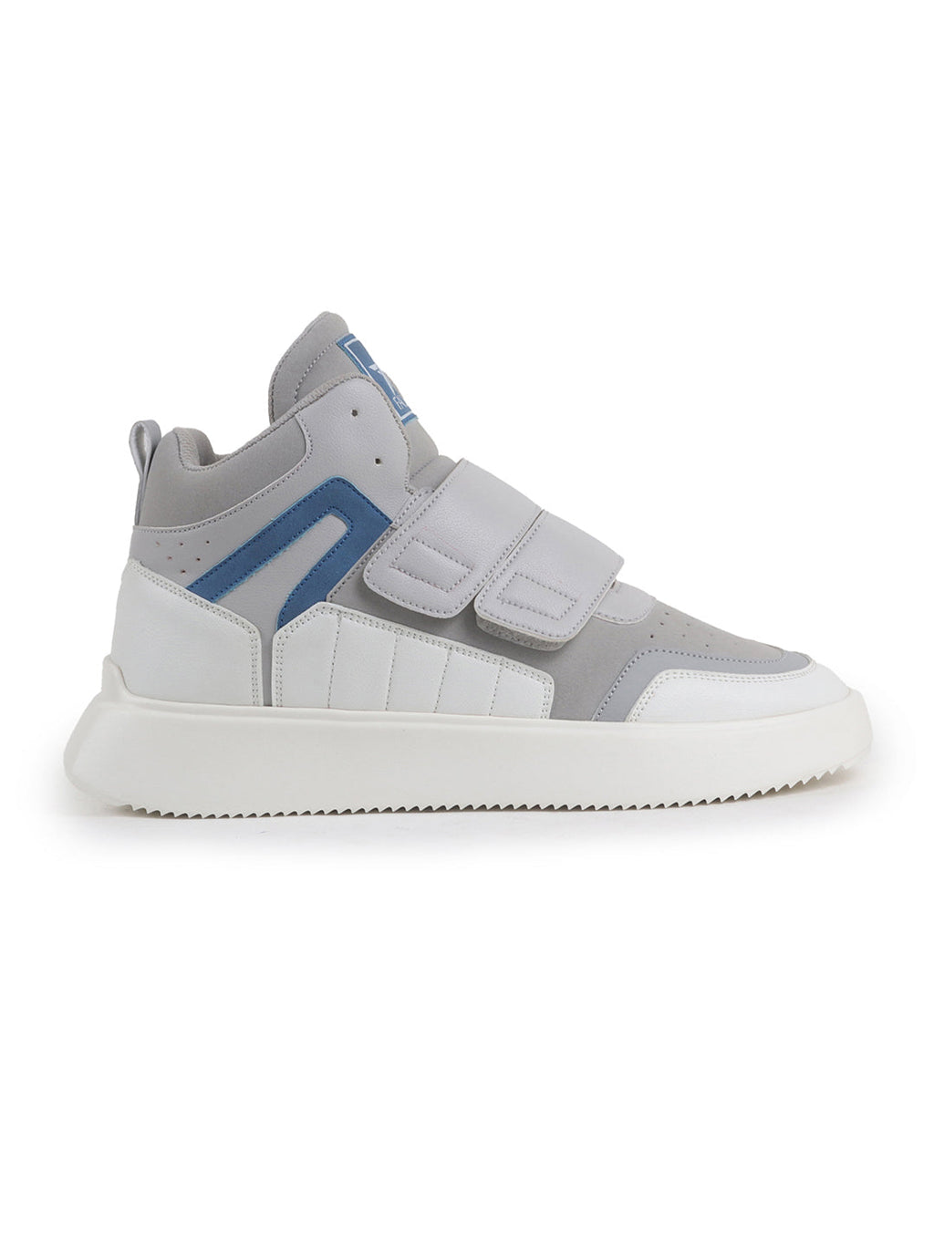 Shop Men Grey Colorblocked High Top Velcro Adjustable Classic Sneakers