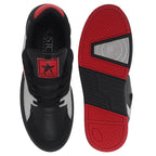 men black colorblocked mid top breathable lace-up sneaker shoes|memory cushion casual shoes|chunky streetwear fashion sneakers