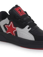 men black colorblocked mid top breathable lace-up sneaker shoes|memory cushion casual shoes|chunky streetwear fashion sneakers