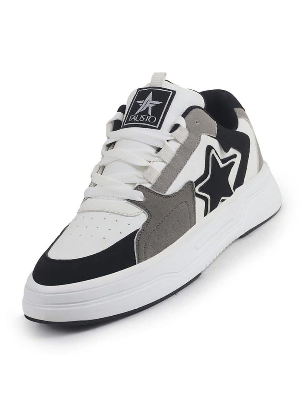 men white colorblocked mid top breathable lace-up sneaker shoes|memory cushion casual shoes|chunky streetwear fashion sneakers