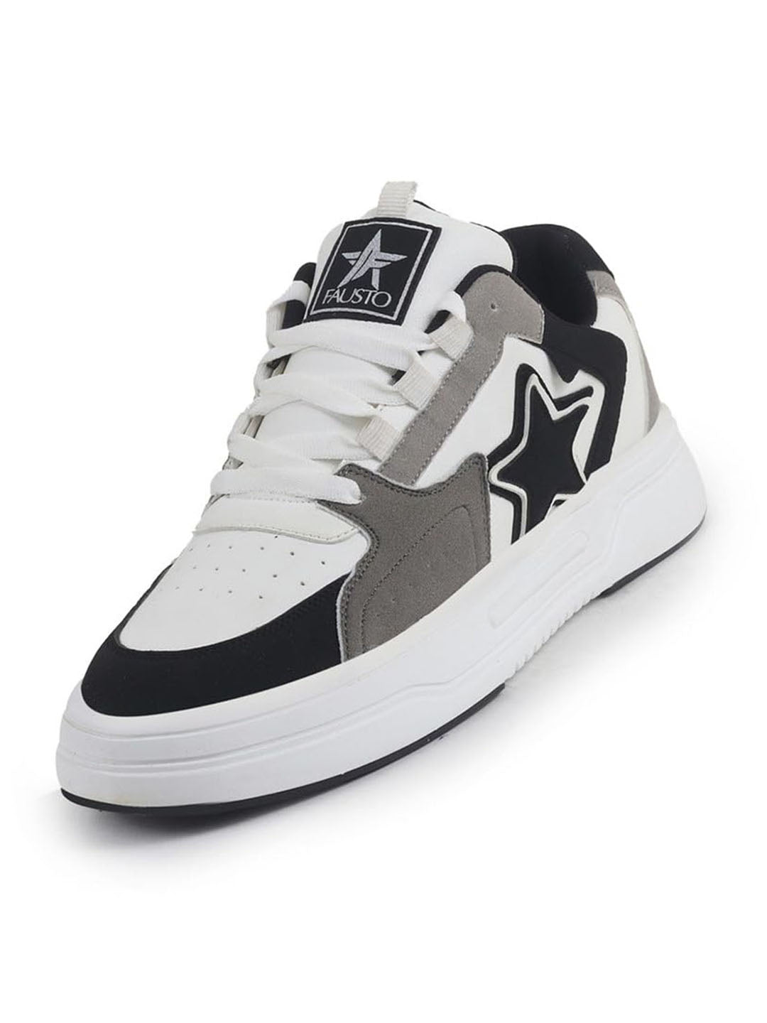 men white colorblocked mid top breathable lace-up sneaker shoes|memory cushion casual shoes|chunky streetwear fashion sneakers