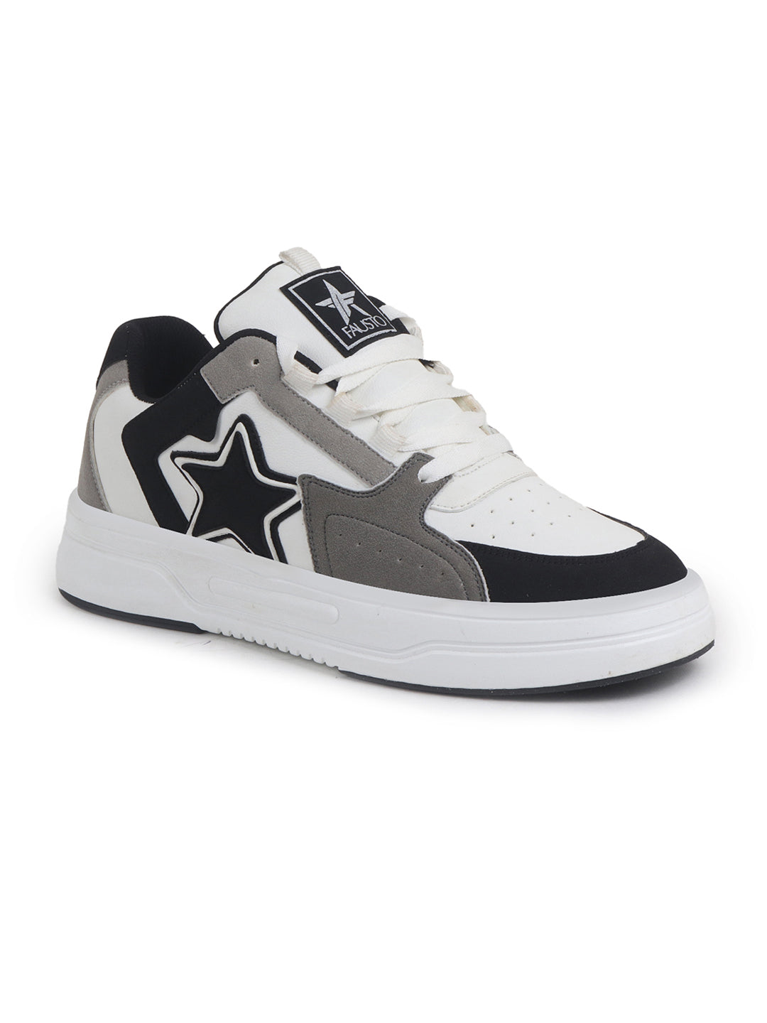 men white colorblocked mid top breathable lace-up sneaker shoes|memory cushion casual shoes|chunky streetwear fashion sneakers