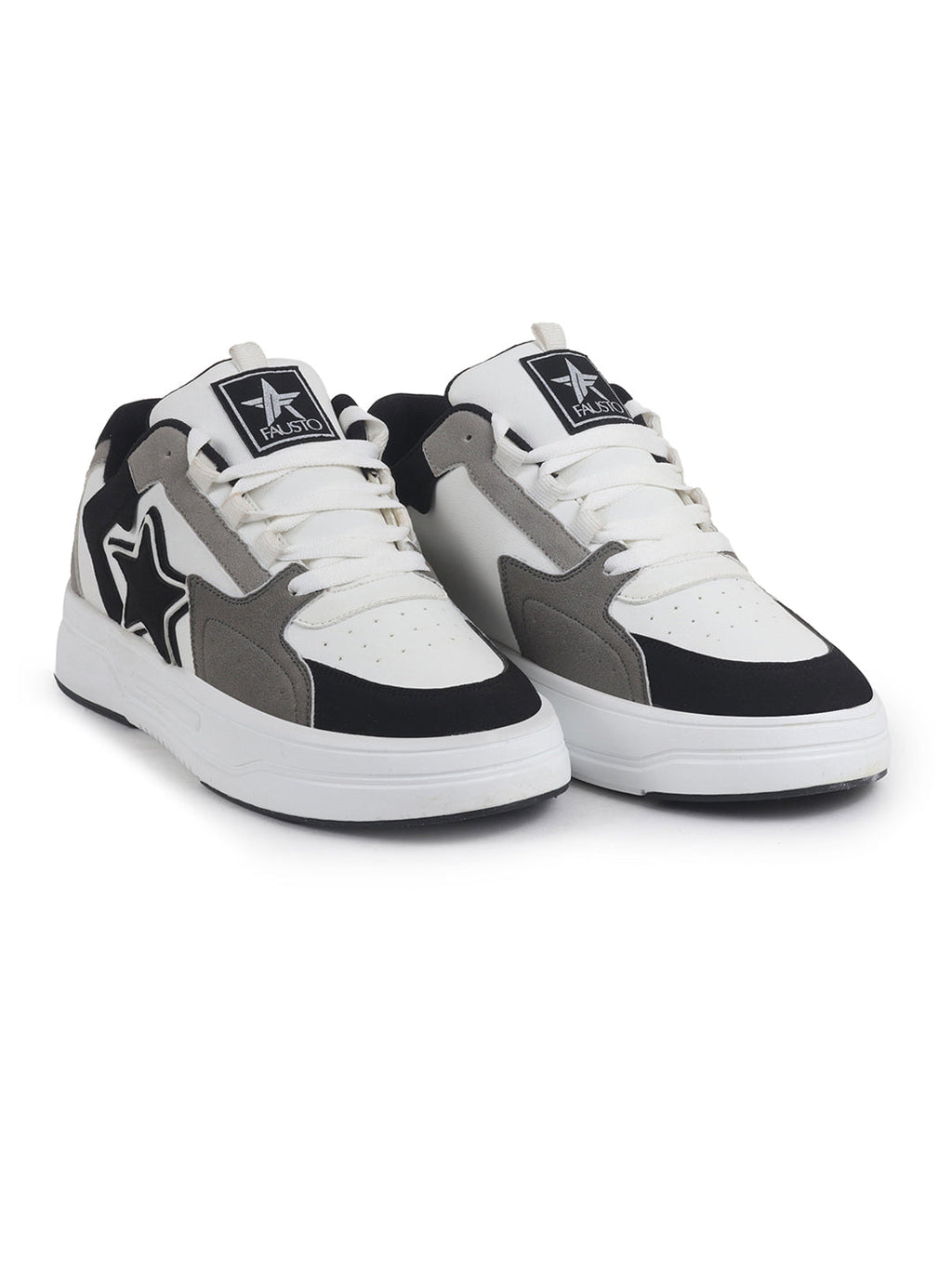 men white colorblocked mid top breathable lace-up sneaker shoes|memory cushion casual shoes|chunky streetwear fashion sneakers